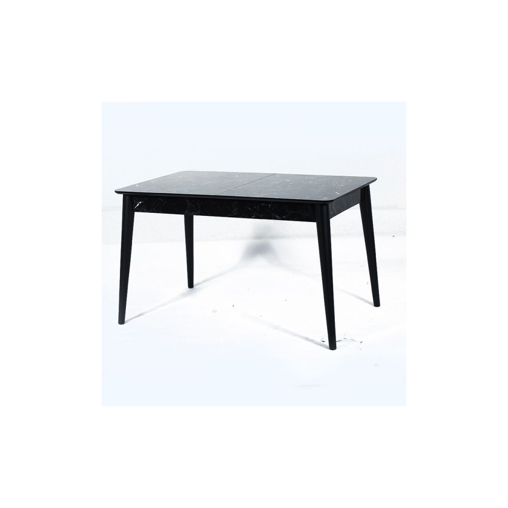 Artekko Lotus Τραπέζι Eπεκτεινόμενο MDF με Plexiglass Εφέ Μαύρο Μάρμαρο (130+30x80x75)cm Artekko 783-0017