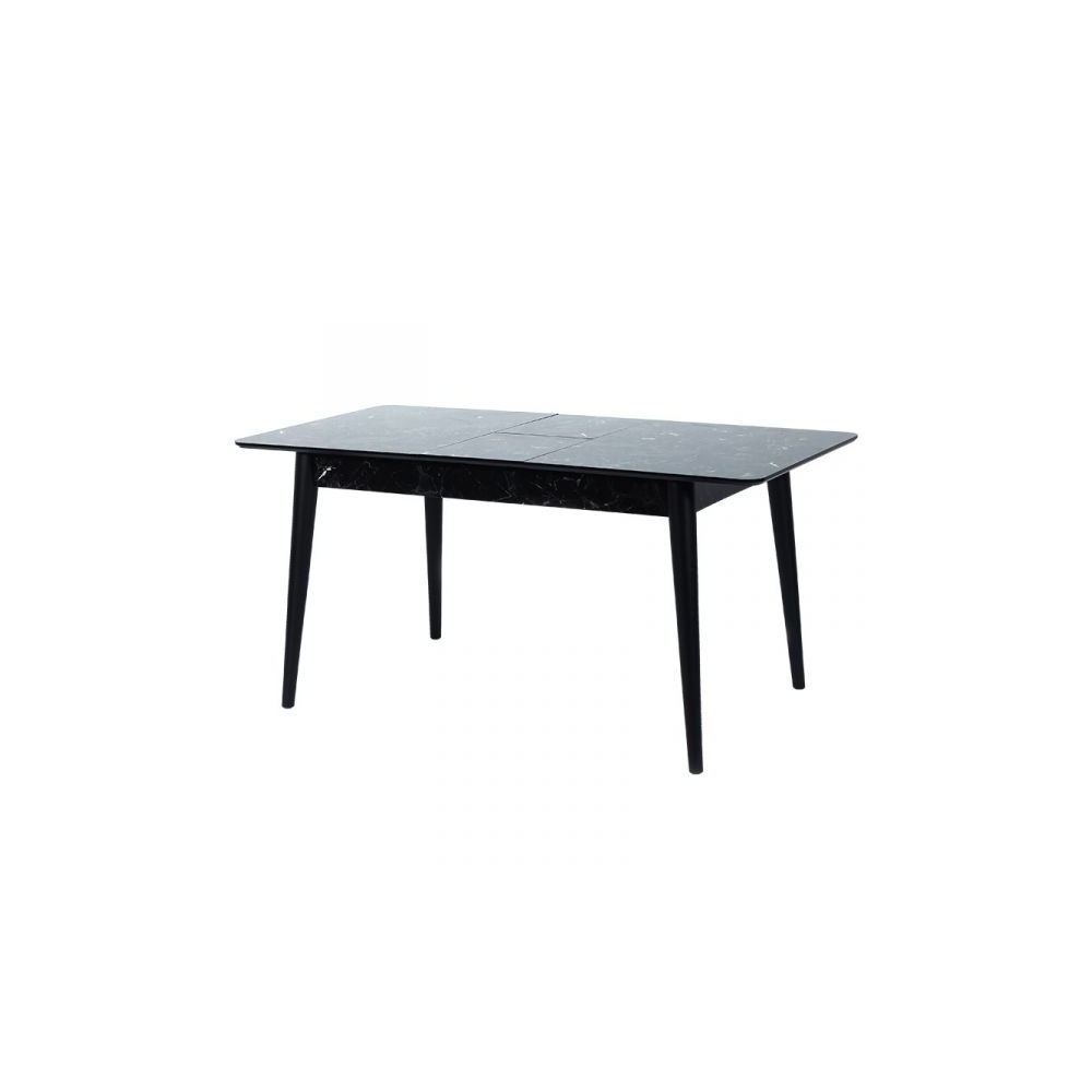 Artekko Lotus Τραπέζι Eπεκτεινόμενο MDF με Plexiglass Εφέ Μαύρο Μάρμαρο (130+30x80x75)cm Artekko 783-0017