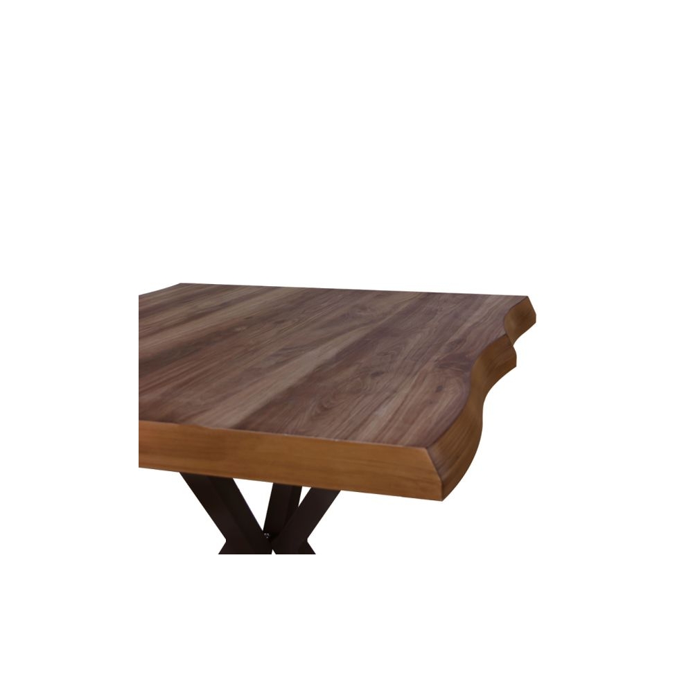 Artekko Safir Καφέ Τραπέζι MDF με Εφέ Κορμού και Μεταλλικά Μαύρα Πόδια (87x80x75)cm Artekko 783-0024