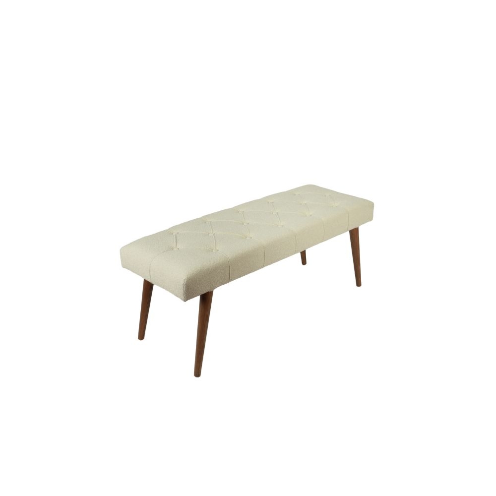 Artekko Bench Εκρού Ταμπουρέ με Μπουκλέ Ύφασμα (120x43x48)cm Artekko 783-1233