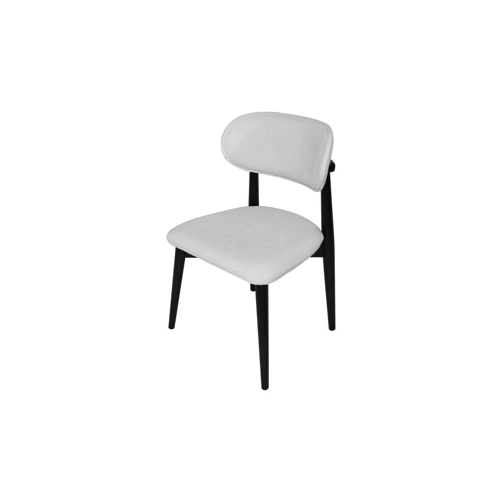 Artekko Bomonti Λευκή Καρέκλα με Μπουκλέ Ύφασμα (50x50x85)cm Artekko 783-1248