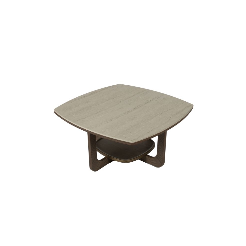 Artekko Stone Καφέ Τραπέζι Σαλονιού MDF με Όψη Πέτρας στην Επιφάνεια (90x90x42)cm Artekko 783-6407