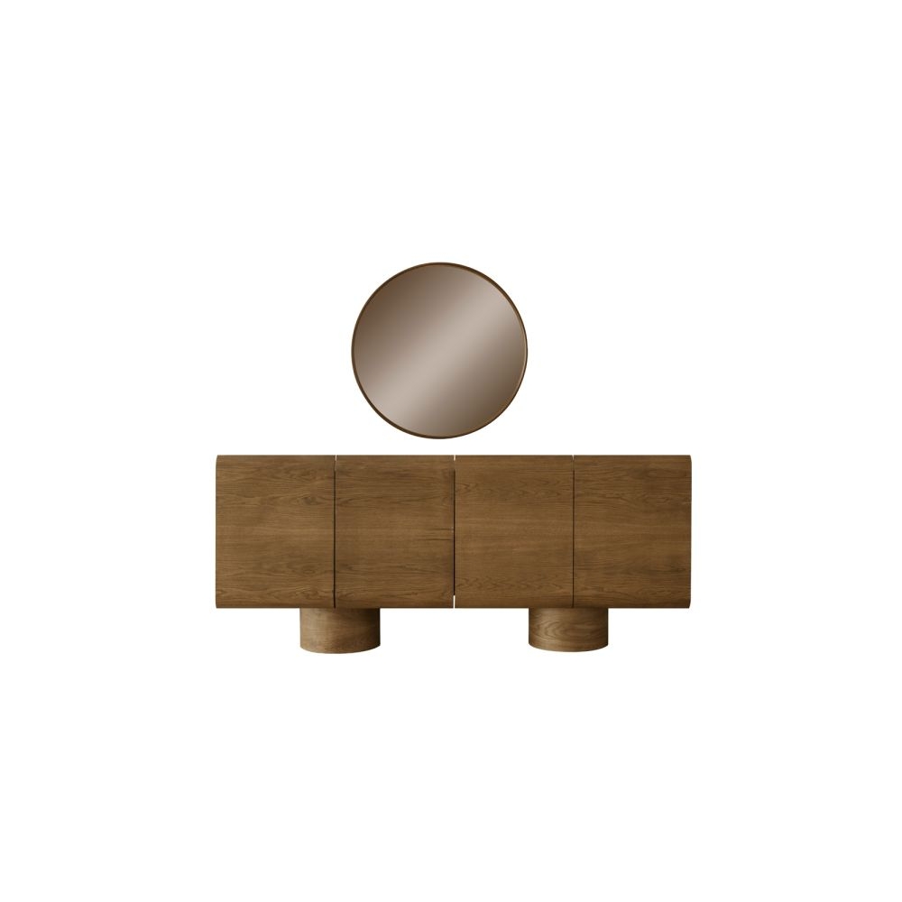 Artekko Asos Καφέ Μπουφές MDF (200x45x87)cm με Καθρέπτη (81x81x5)cm 2pcs Artekko 783-6500