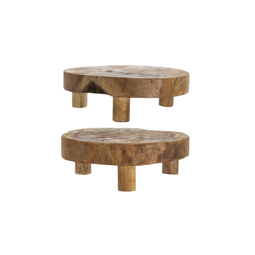 Artekko Woody Riser Διακοσμητικά Πλατό από Ξύλο Teak σε Φυσική Απόχρωση (30x30x10)cm 2pcs Artekko 78345