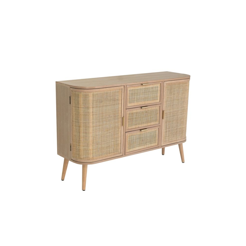 Artekko Cons MDF Μπουφές με Ψάθα σε Φυσική Απόχρωση (119x40x81)cm Artekko 78423-NATU