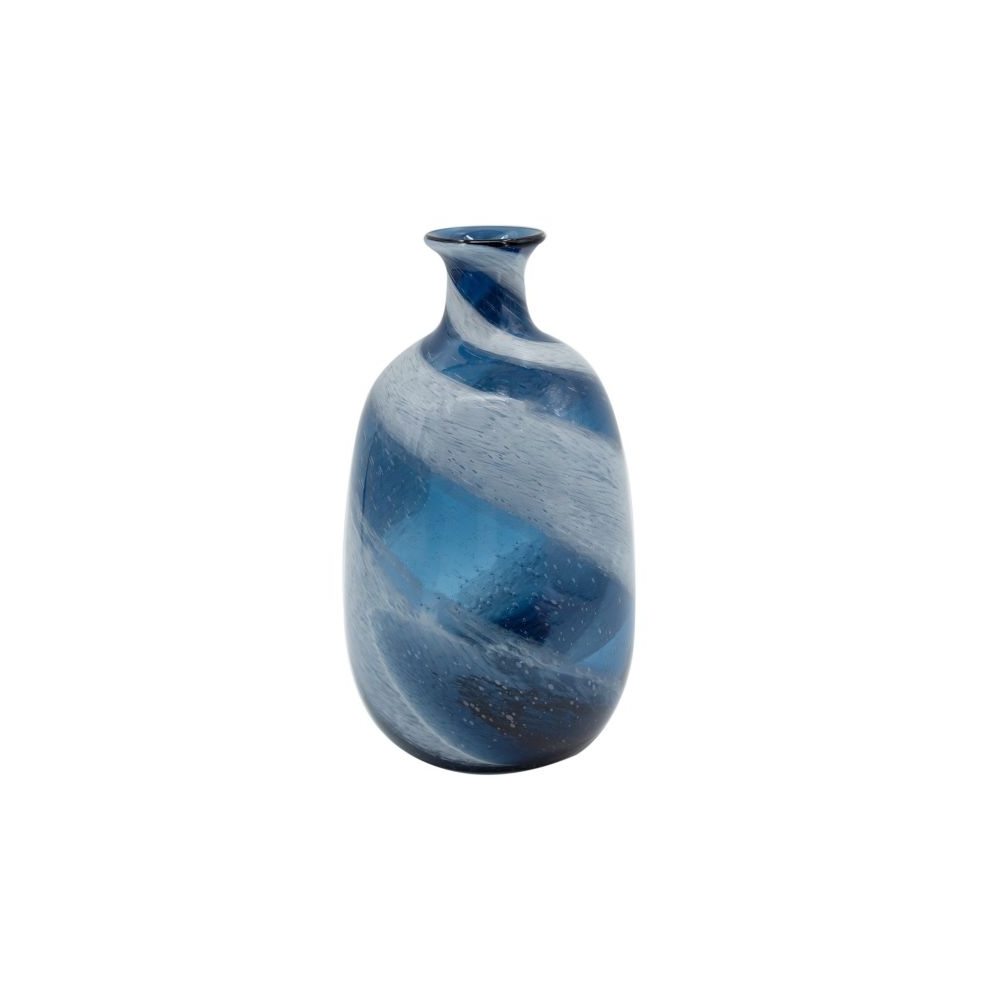Artekko Mayron Μπλε Γυάλινο Διακοσμητικό Βάζο (19x19x40)cm Artekko 79949-L