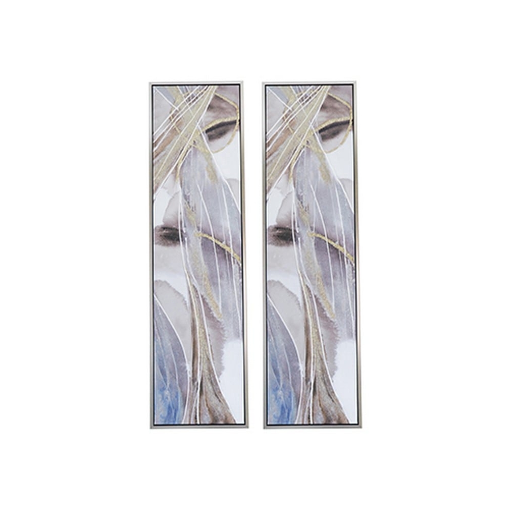 Artekko Glitter Πολύχρωμοι Πίνακες με Καμβά σε Κορνίζα (50x3.7x180)cm 2pcs Artekko 82357