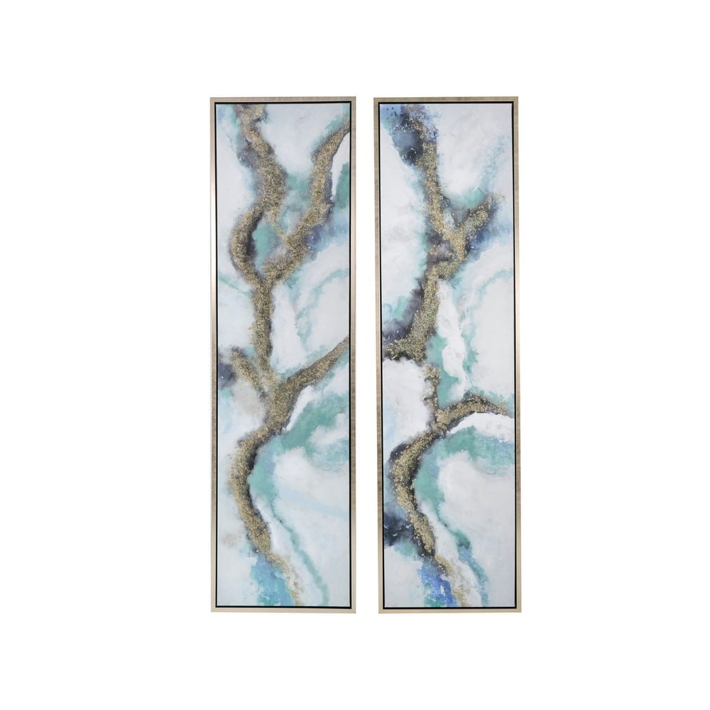 Artekko Glitter Πολύχρωμοι Πίνακες με Καμβά σε Κορνίζα (50x3.7x180)cm 2pcs Artekko 82358