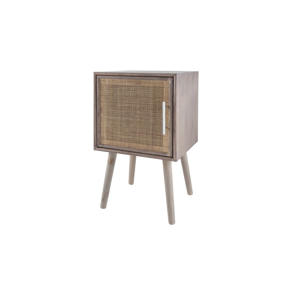 Artekko Cons MDF Κομοδίνο με Ψάθα σε Φυσική Απόχρωση (40x38x72)cm Artekko 82786