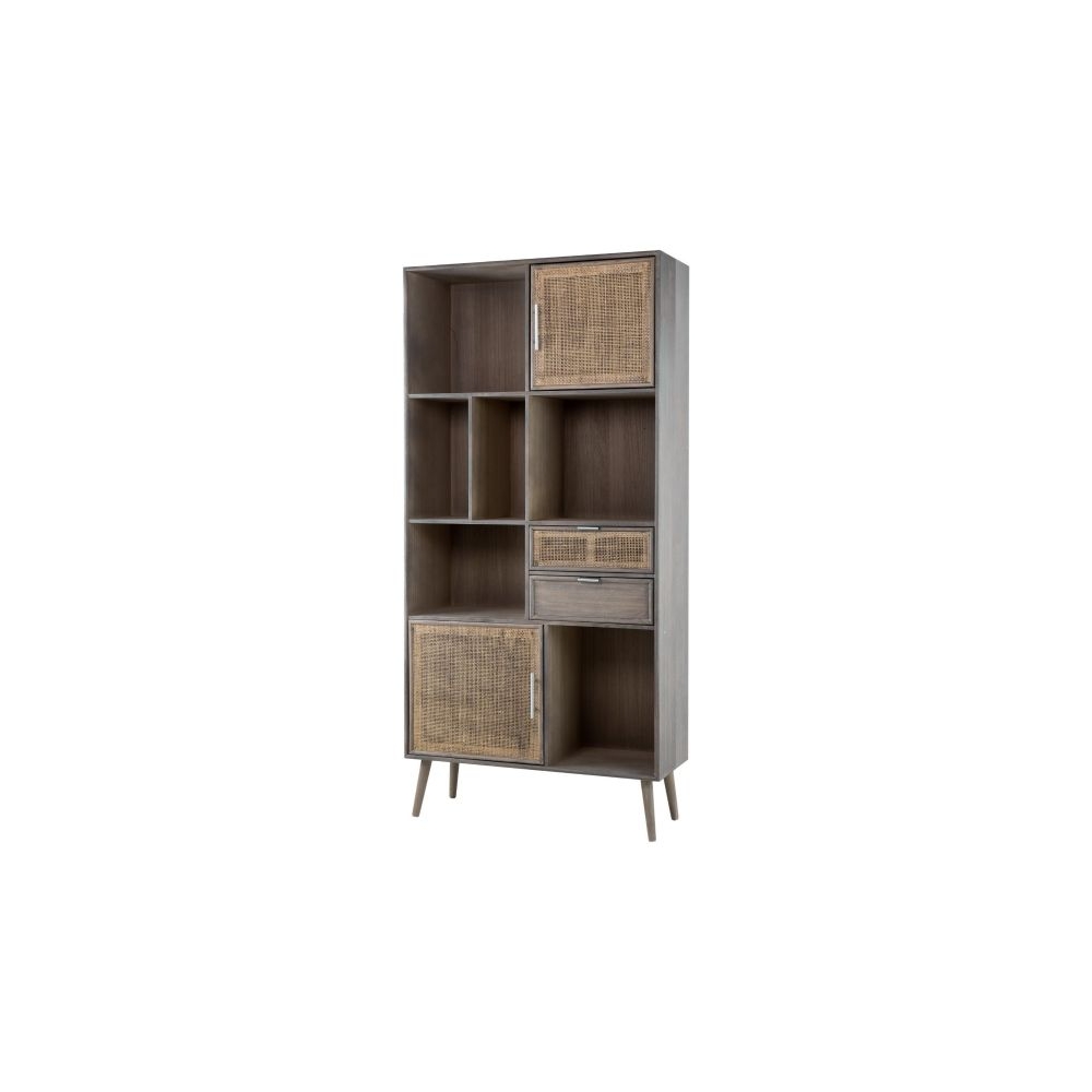 Artekko Cons Καφέ MDF Μπουφές με Ψάθα (90x37x189)cm Artekko 82789