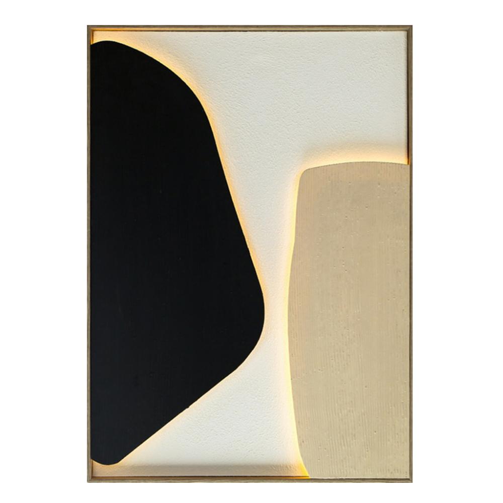 ΠΙΝΑΚΑΣ ΣΕ ΚΑΜΒΑ ΜΕ ΦΩΤΙΣΜΟ LED ΜΠΕΖ ΜΑΥΡΟΣ PS/MDF 50X70ΕΚ. Espiel FAL629