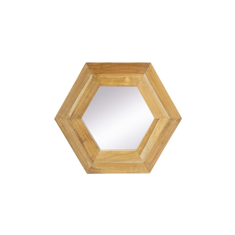 Artekko Mirror Καθρέφτης Τοίχου από Ξύλο Teak MDF Φυσική Απόχρωση (47x47x1.9)cm Artekko 85824-NATU