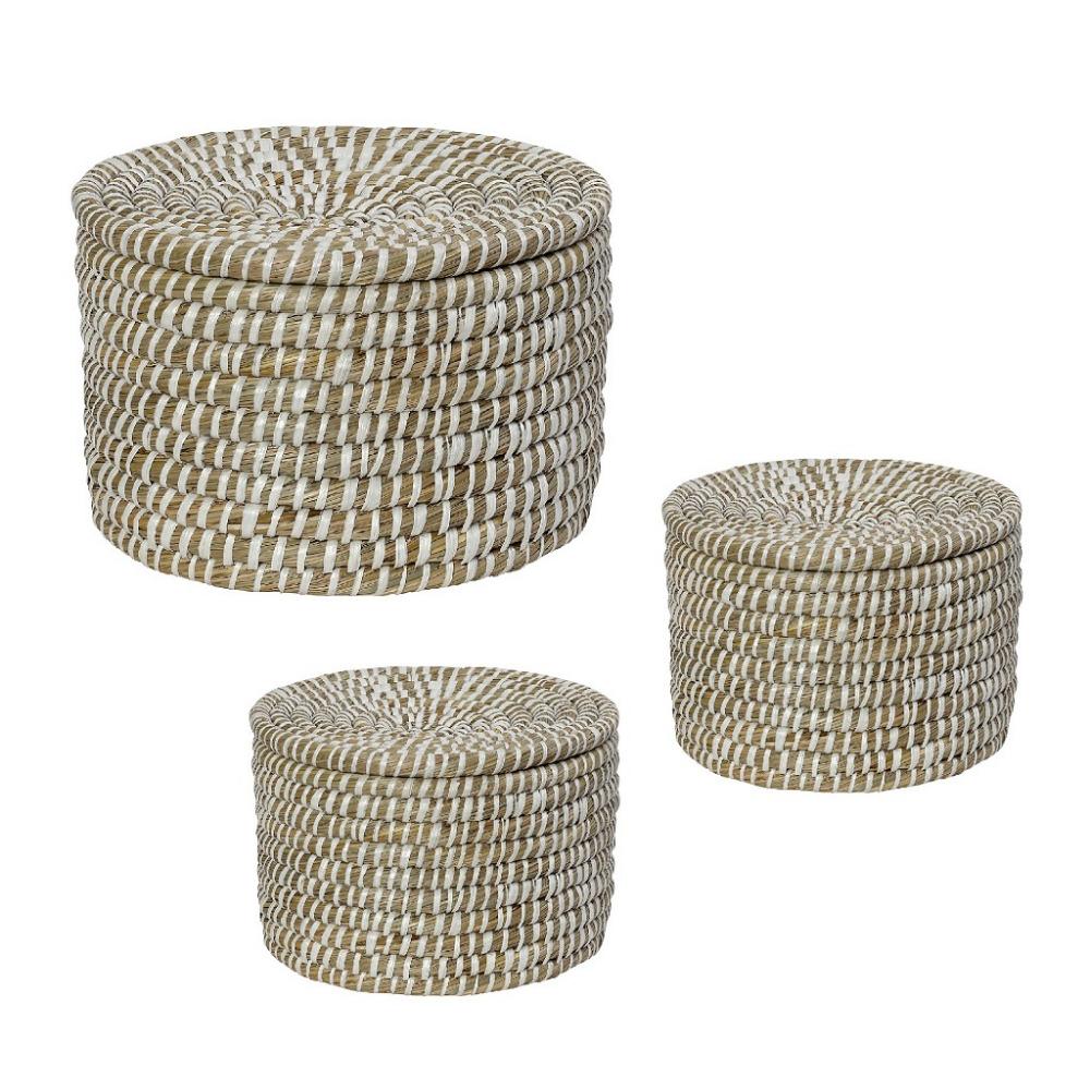 ΔΟΧΕΙΟ ΣΤΡΟΓΓ.ΜΕ ΚΑΠΑΚΙ KANS GRASS ΣΕΤ/3 35X25/30X21/25X17EK Espiel KAG413