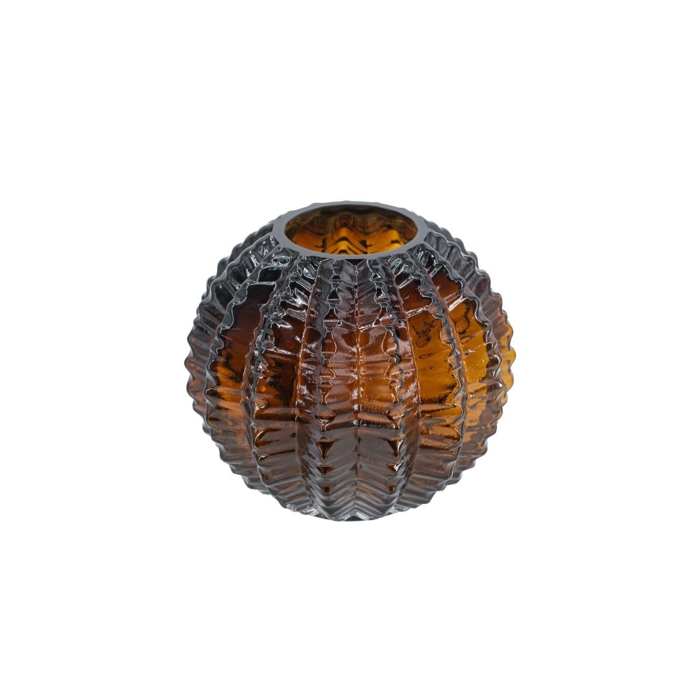 Artekko Briar Amber Καφέ Γυάλινο Διακοσμητικό Βάζο (17x17x15.5)cm Artekko 98637