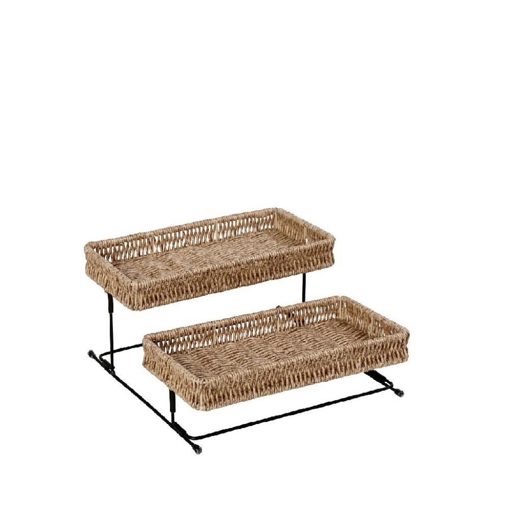 ΔΙΣΚΟΣ 2 ΕΠΙΠΕΔΩΝ SYNTH. RATTAN ΜΠΕΖ 28Χ28Χ13ΕΚ Espiel KOD147