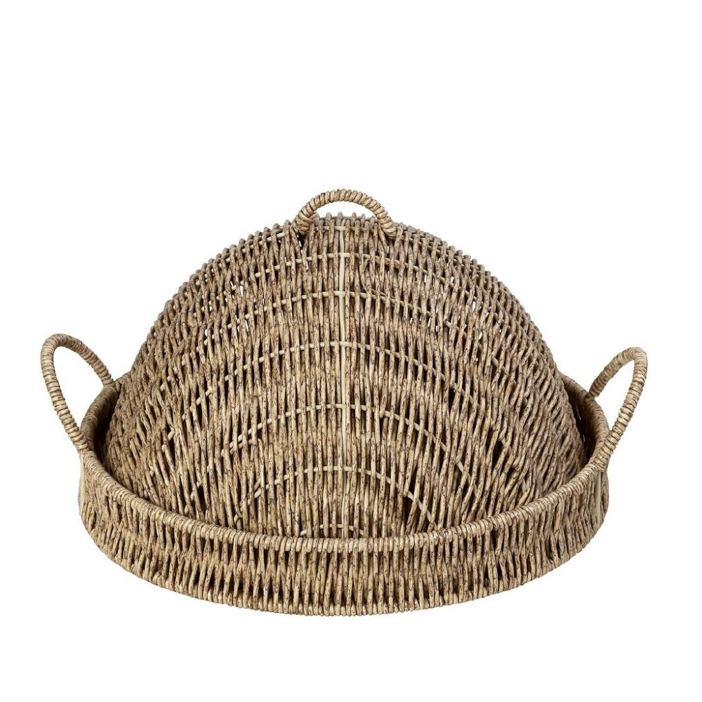 ΔΙΣΚΟΣ ΣΤΡΟΓΓ. ΜΕ ΚΑΠ. SYNTH. RATTAN ΜΠΕΖ 32Χ32Χ17ΕΚ Espiel KOD144