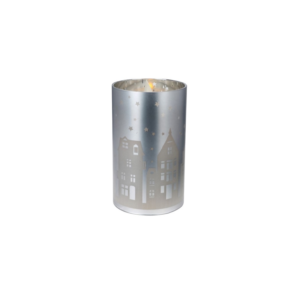 Κερί Led σε γυάλα, 7.5x12.5cm,2 χρ.(Ροζ/Γαλάζιο) Zaros CA351