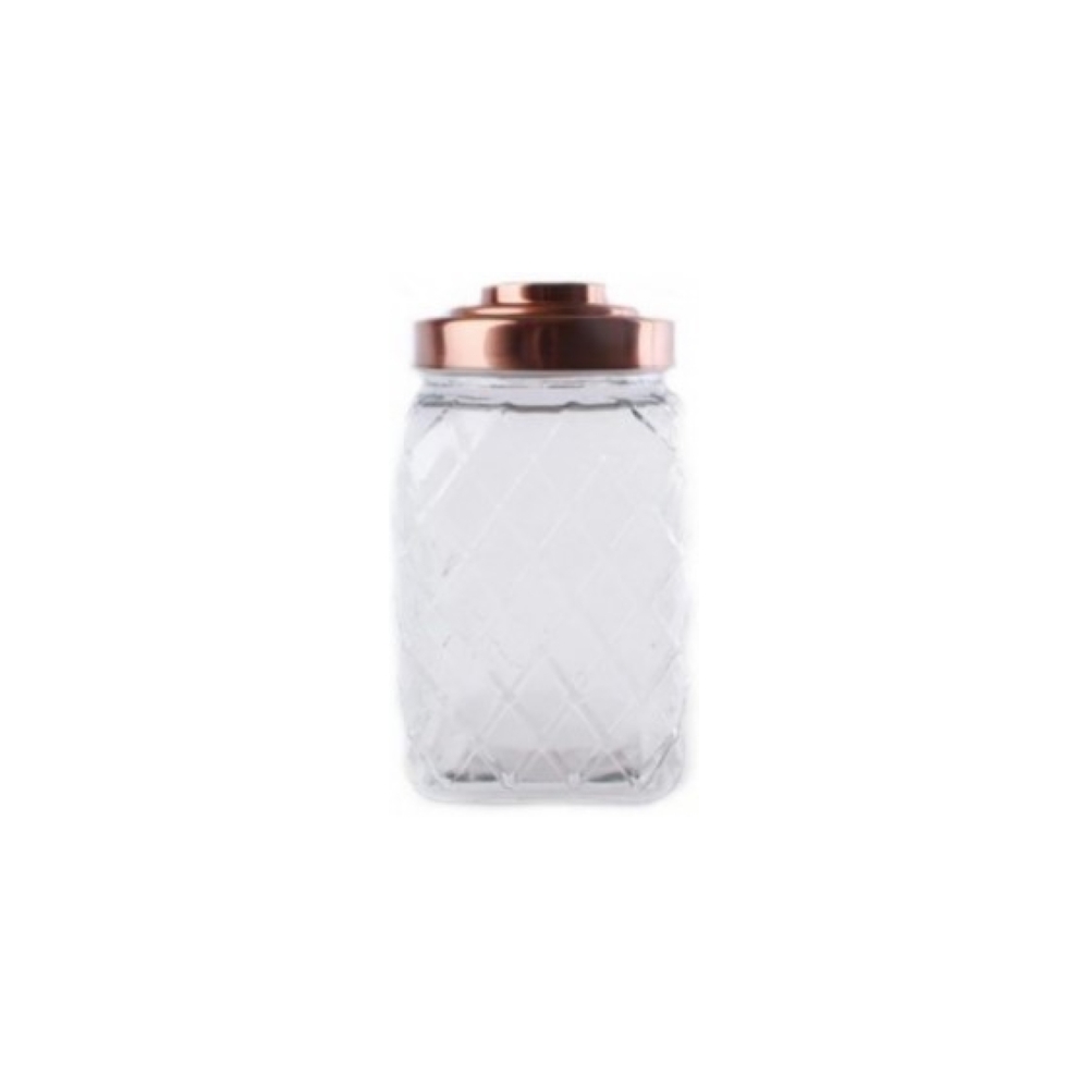 Βάζο γυαλ.vintage με χάλκινο καπάκι 15x25 Plastona 014.KG0095