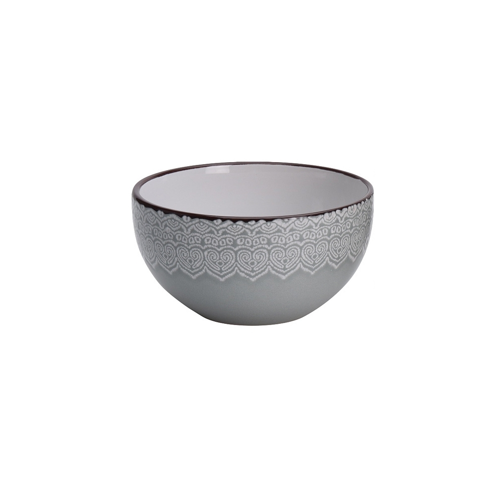 Μπολ stoneware σχέδιο δαντέλα, 3χρ. 14x7cm Zaros KZ101