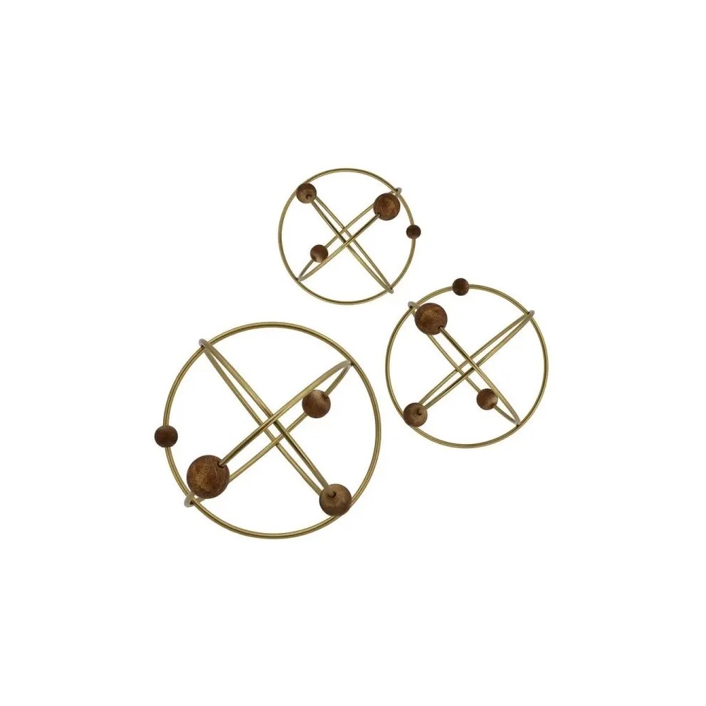 Artekko Obitz Διακοσμητικές Σφαίρες Μέταλλο Χρυσό (32x32x32) Σετ/3 Artekko SA80189-DS