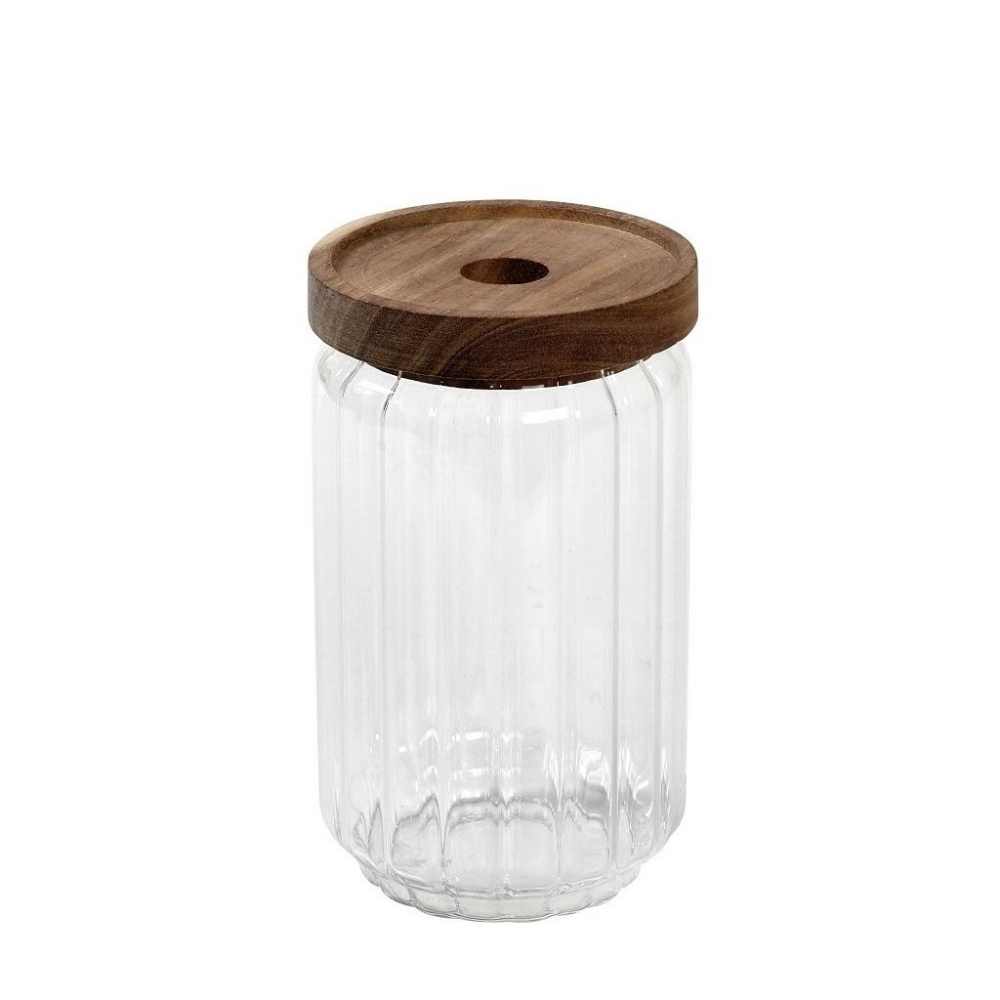 ΓΥΑΛΙΝΟ ΔΟΧΕΙΟ ΜΕ ΞΥΛ. ΚΑΠΑΚΙ ΑΚΑΚΙΑΣ 750ML 9X15EK Espiel TUL103K6
