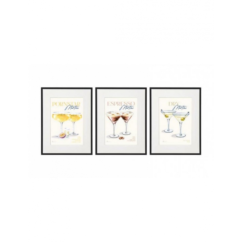 Κάδρο τοίχου 30Χ40 Coctails 3σχ. Plastona 014.WP2402