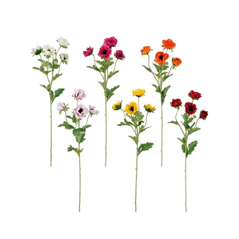 Ανεμώνα κλαδί 6χρώματα Η62cm Plastona 02.1150797