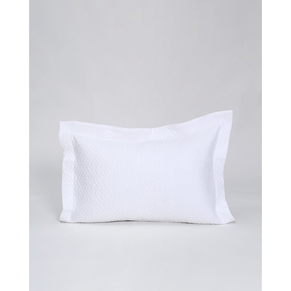 Ζακάρ Πικέ Μαξιλαροθήκη Oxford Augerinos 50x70 5cm Άσπρο Pennie 211901-02