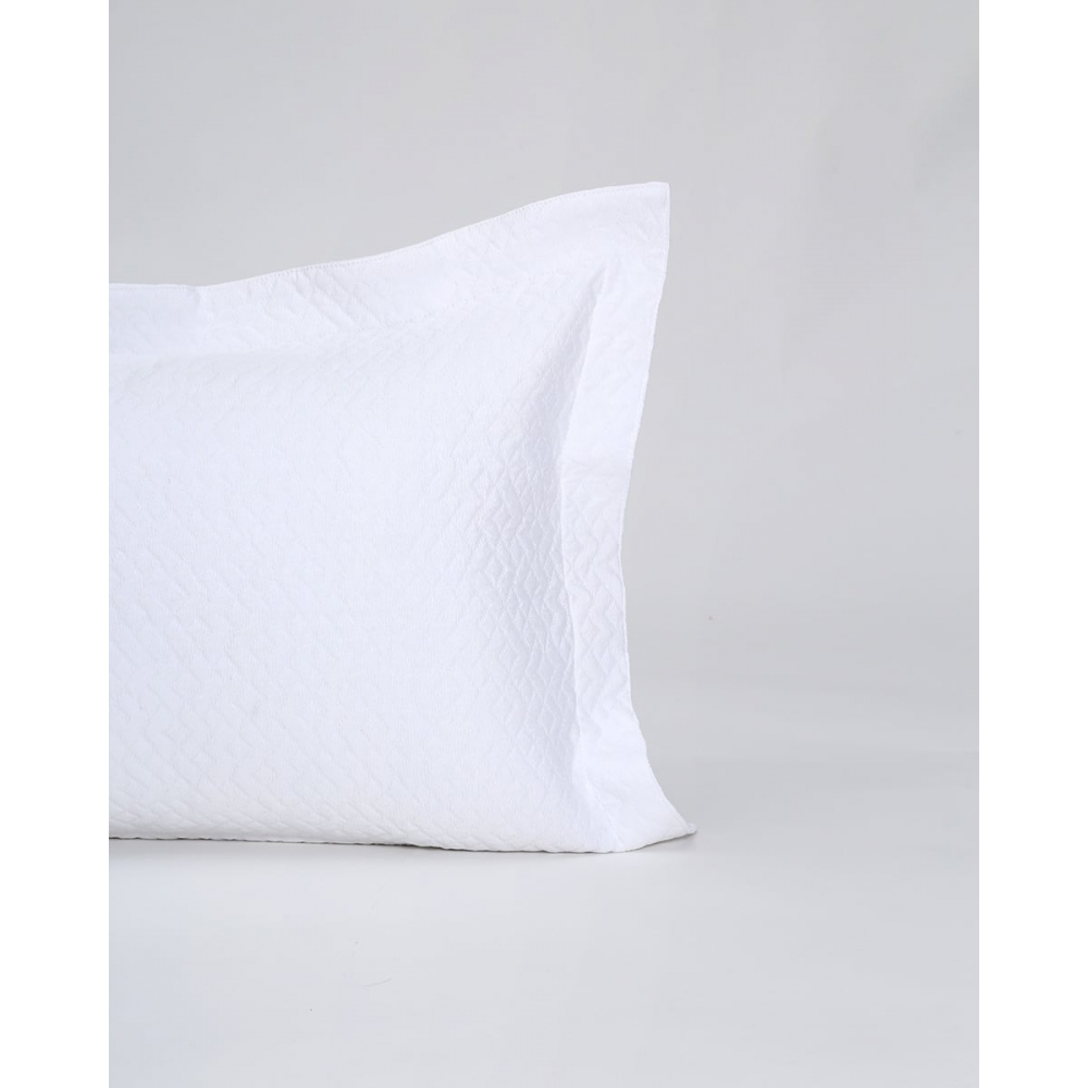 Ζακάρ Πικέ Μαξιλαροθήκη Oxford Augerinos 50x70 5cm Άσπρο Pennie 211901-02