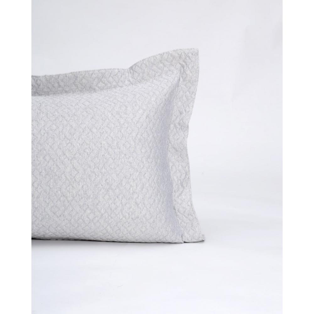 Ζακάρ Πικέ Μαξιλαροθήκη Oxford Augerinos 50x70 5cm Γκρι απαλό Pennie 211901-04