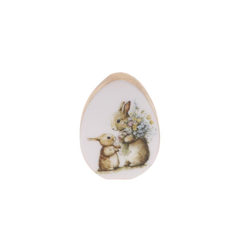 Αυγό ξύλινο με λαγουδάκια 11x2,5x14cm Plastona 012.912603047