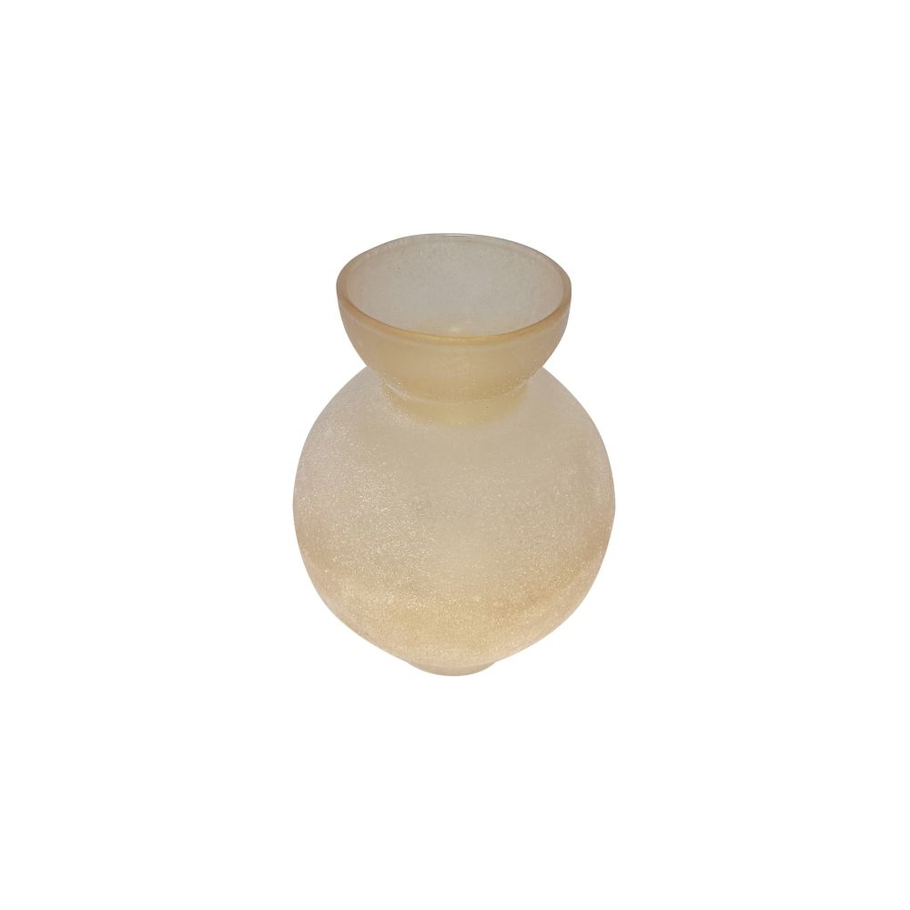 Artekko Frosted Γυάλινο Βάζο σε Μελί Απόχρωση (15.2x15.2x21.6)cm Artekko B4734-DS