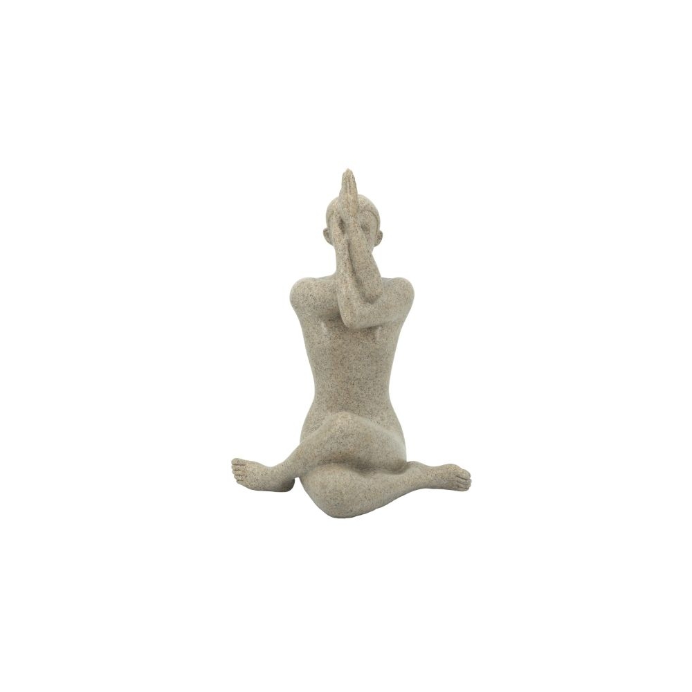 Artekko Yoga Figurine Μπεζ Επιτραπέζιο Διακοσμητικό Ρητίνης με Γυναικεία Φιγούρα (17.7x13.5x24.5)cm Artekko B5503