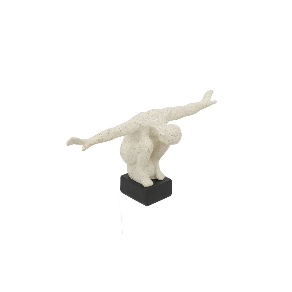 Artekko Gymnast Figurine Λευκό Επιτραπέζιο Διακοσμητικό Ρητίνης με Ανδρική Φιγούρα (39x16x19)cm Artekko B5508