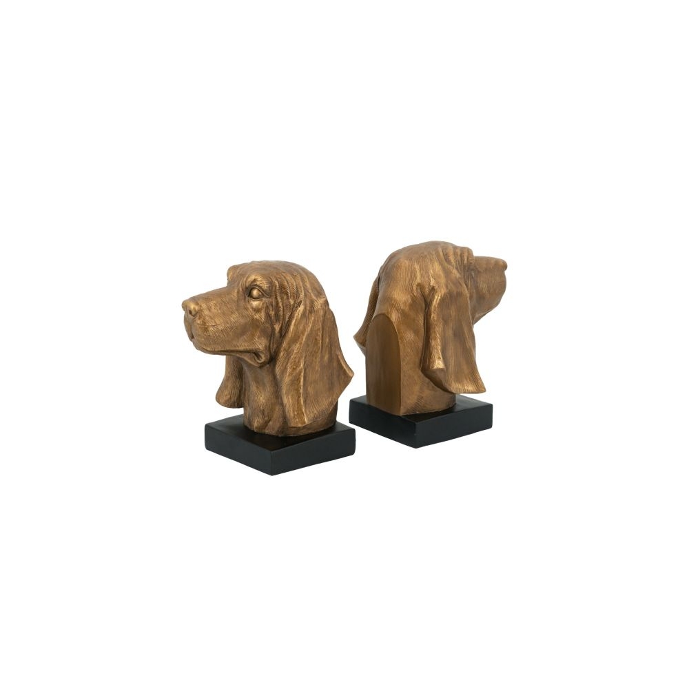 Artekkol Bookends Μπρονζέ Βιβλιοστάτες Ρητίνης με Σκυλιά (17.8x15x22)cm 2pcs Artekko B5519
