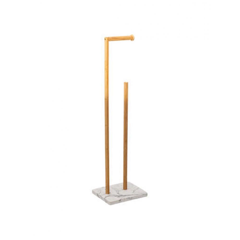 Βάση για χαρτί υγείας και αποθ.bamboo λευκή 22x18x78cm Plastona 07.200113A