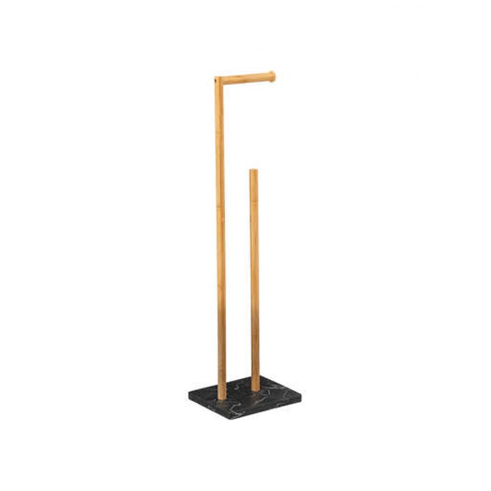 Βάση για χαρτί υγείας και αποθ.bamboo μαύρη 22x18x78cm Plastona 07.200113B