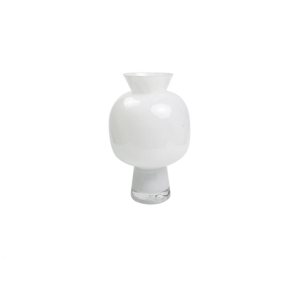 Βάζο γυαλ. γαλακτ.λευκό Φ13,5Η22,5cm Plastona 00.03.32542