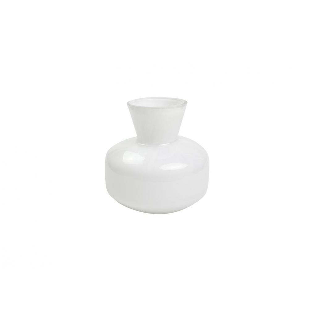 Βάζο γυαλ. γαλακτ.λευκό Φ15,5Η16cm Plastona 00.03.32544