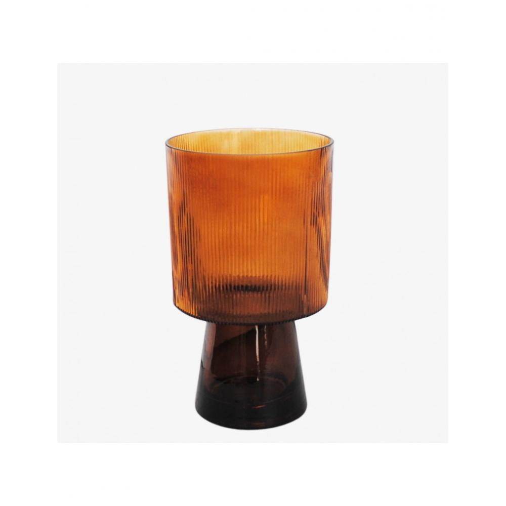 Βάζο γυαλ. μελί με πόδι Φ14,5Η25cm Plastona 00.03.32516
