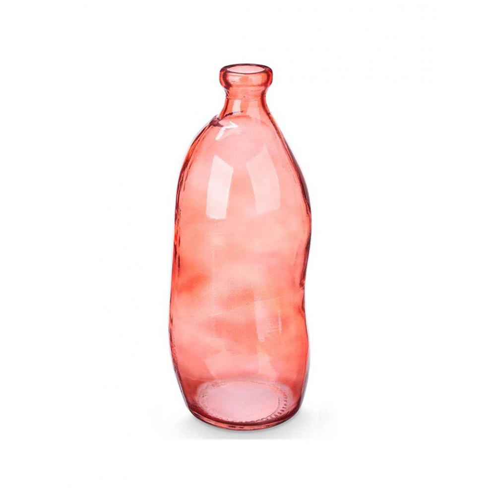 Βάζο γυάλ.κόκκινο στενό στόμιο Φ13Η35cm Plastona 029.86155