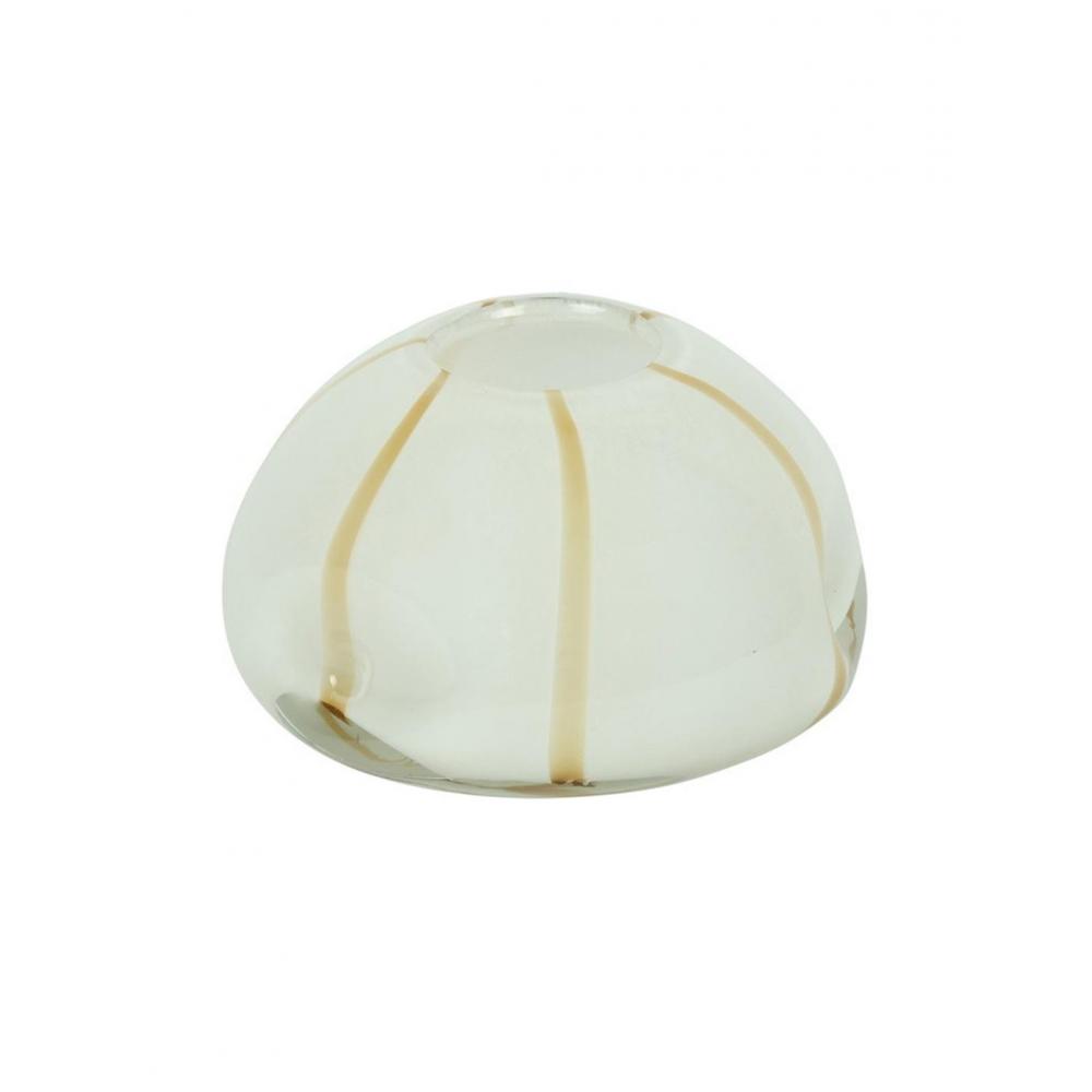 Βάζο γυαλ. Λευκό με καφέ ρίγα 16,5Χ13 Plastona 013.815135