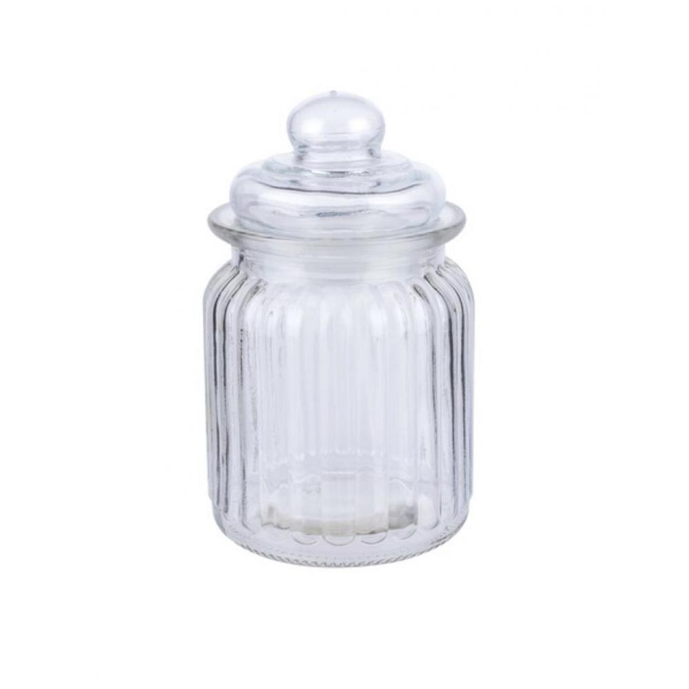 Βάζο γυάλ. με καπάκι Φ8 Η13cm 0,3lt Plastona 03.49557