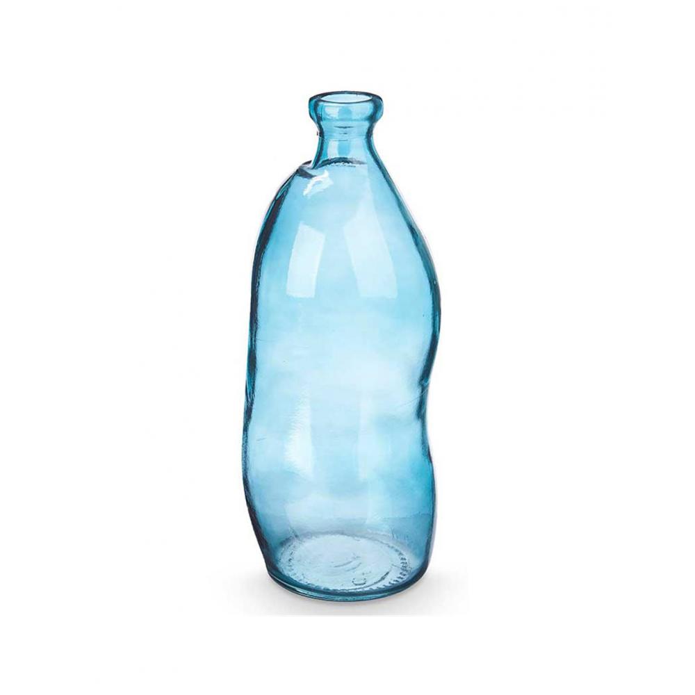 Βάζο γυάλ.μπλε στενό στόμιο Φ13Η35cm Plastona 029.86154