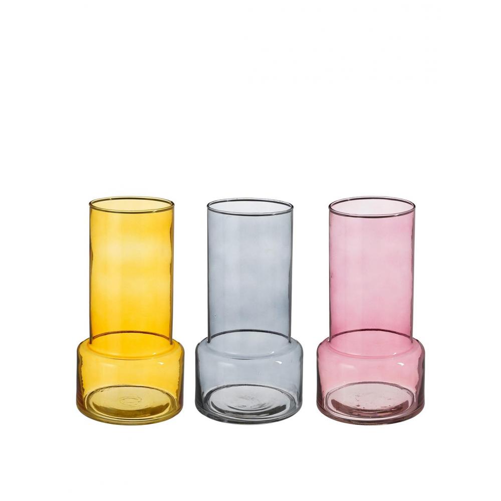 Βάζο γυάλινο 3χρωμ.Φ10,5 Η20CM Plastona 02.1155246
