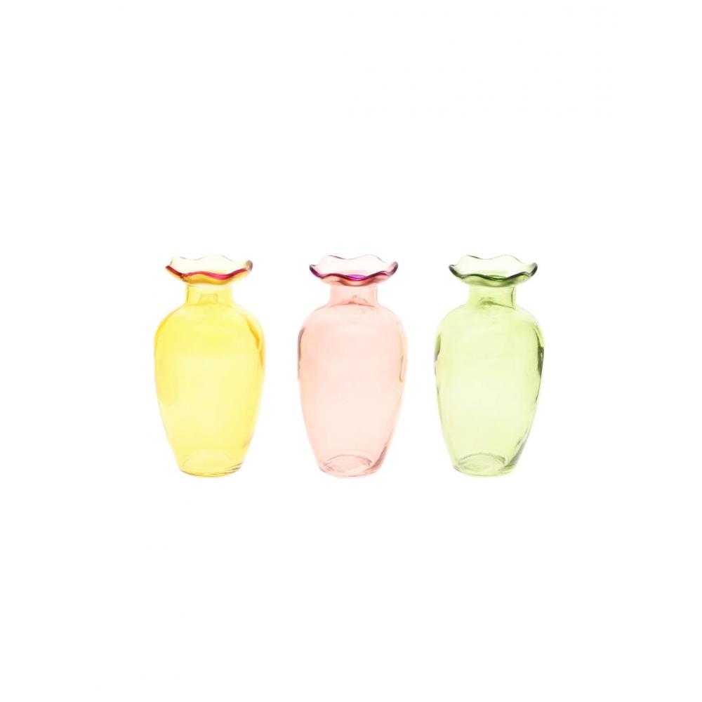 Βάζο γυάλινο 3χρώματα 7,3x14cm Plastona 012.862624094