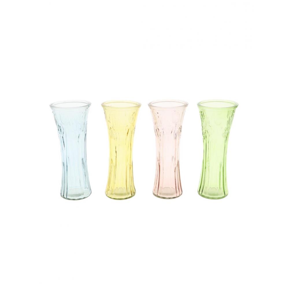 Βάζο γυάλινο 4χρώματα 10x24cm Plastona 012.862624027