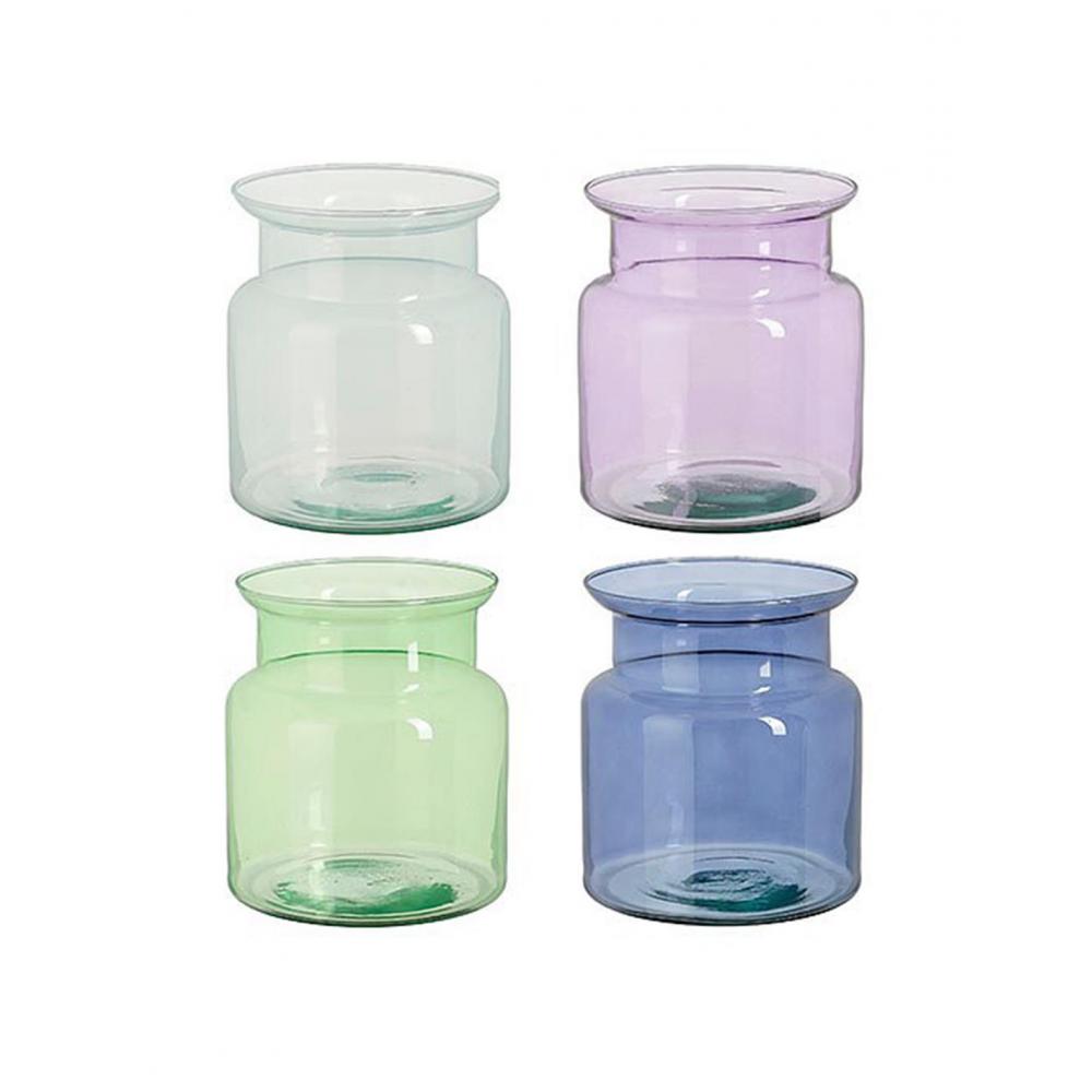 Βάζο γυάλινο διάφ.4χρώματα Φ14,5Η14,5 cm Plastona 02.1166260