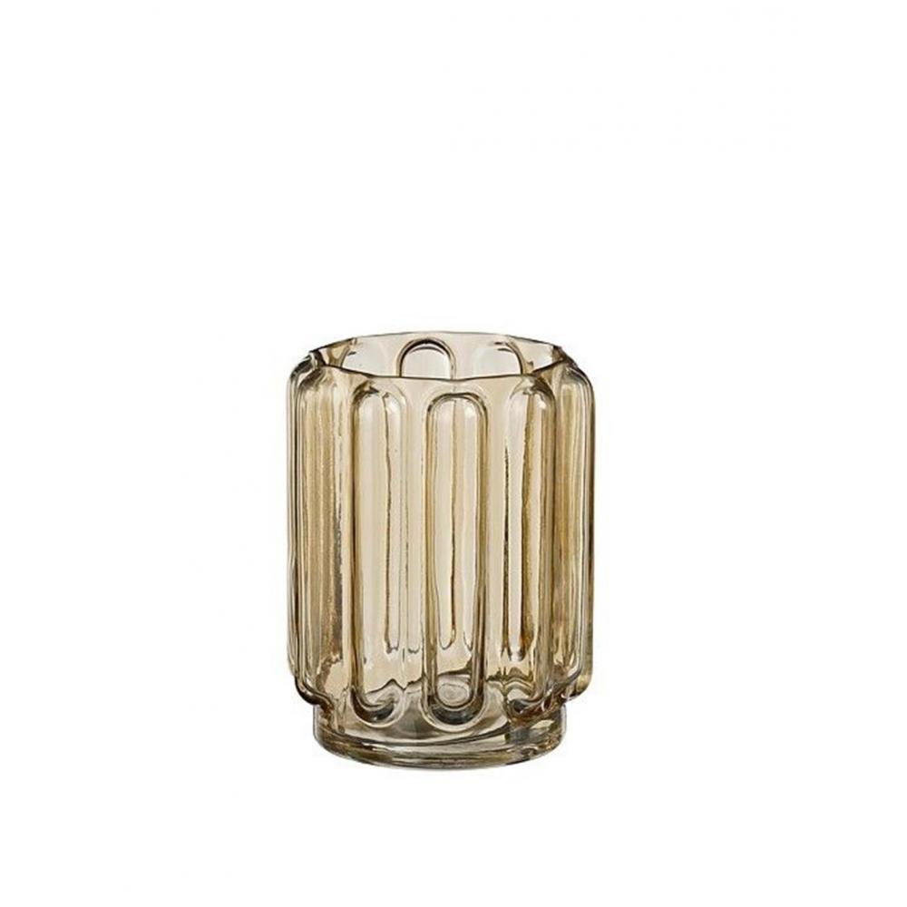 Βάζο γυάλινο καφέ Φ14 Η18cm Plastona 02.1194777