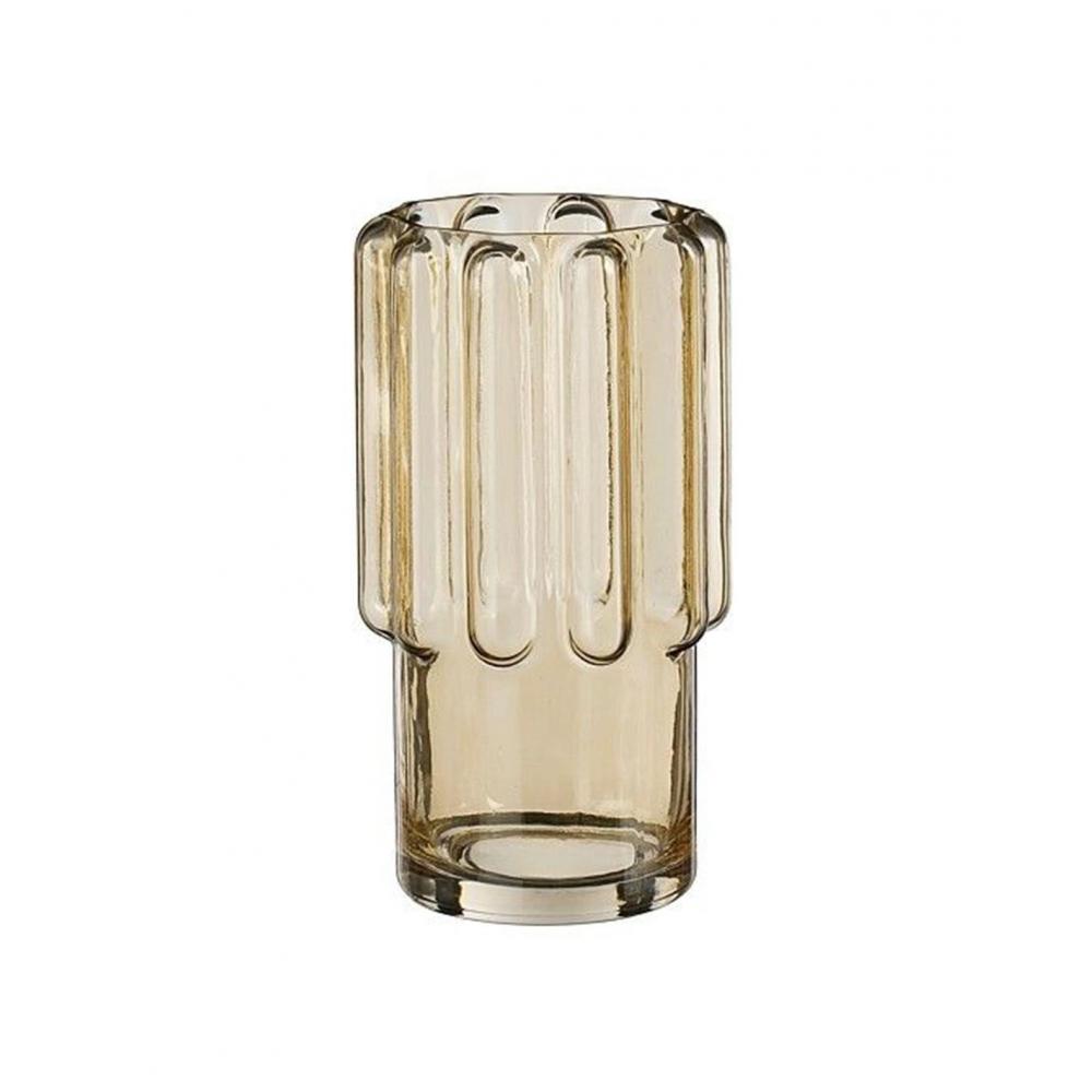 Βάζο γυάλινο καφέ Φ14 Η27cm Plastona 02.1194783